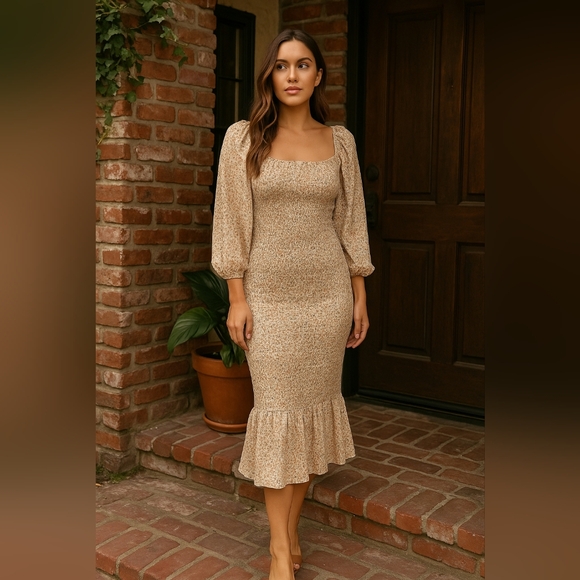 Petal & Pup Dresses & Skirts - Petal & Pup Floral Smocked Midi Dress